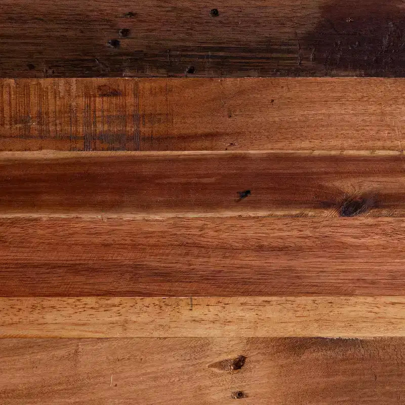 Libreria in legno di recupero con struttura in metallo