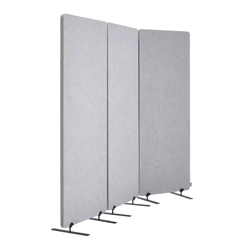 VEVOR 2FT Room Divider, 3 Panel PET Polyester Soundproof Room Screen, Folding Privacy Divider Portable Partition Divider for Room Separation, Grey