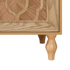 Ντουλάπι Mid Century Modern 62.99" με σκαλιστές πόρτες με floral μοτίβο και ρυθμιζόμενα ράφια