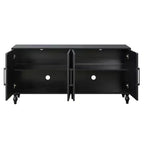 Ντουλάπι Mid Century Modern 62.99" με σκαλιστές πόρτες με floral μοτίβο και ρυθμιζόμενα ράφια
