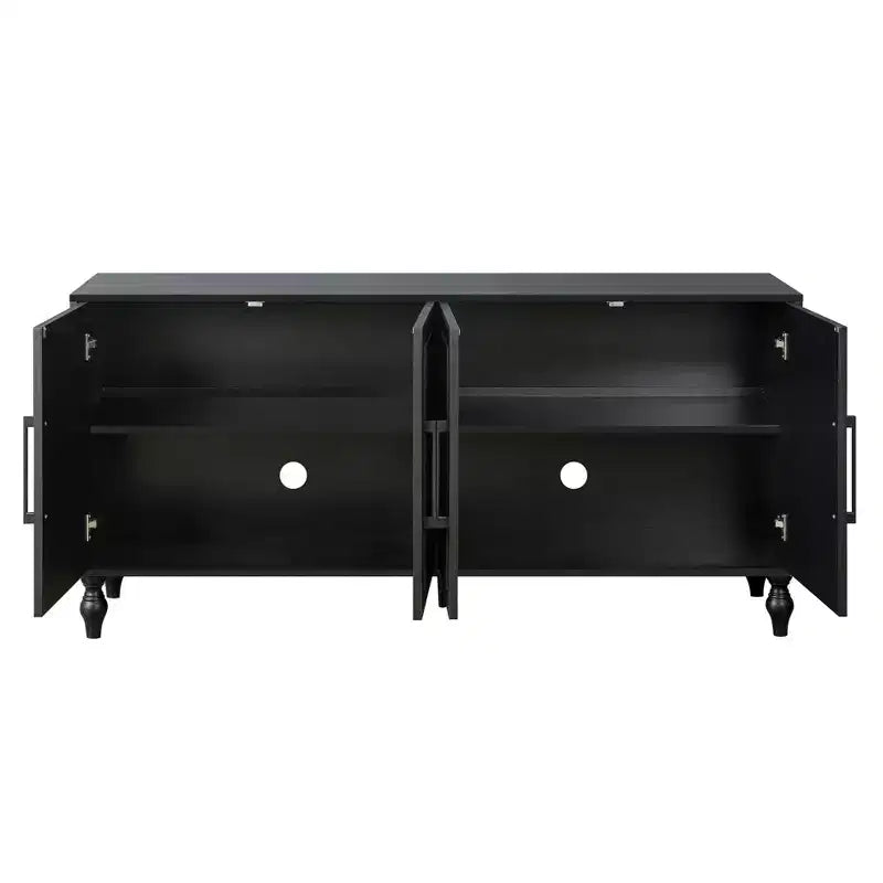 Mobile Mid Century Modern da 62,99" con Ante Intagliate a Fiori e Ripiani Regolabili