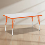 Jonti-Craft Berries Elementary Height Color Edge Rectangle Table (30 x 48) in Orange