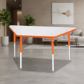 Jonti-Craft Berries Adult-Size Gray Laminate Trapezoid Table (24 x 48) in Orange