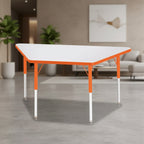 Jonti-Craft Berries Adult-Size Gray Laminate Trapezoid Table (24 x 48) in Orange