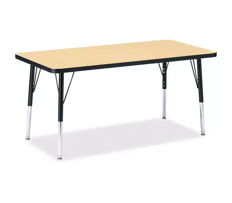 Jonti-Craft Berries Elementary Height Color Top Rectangle Table (24 x 48) in Black