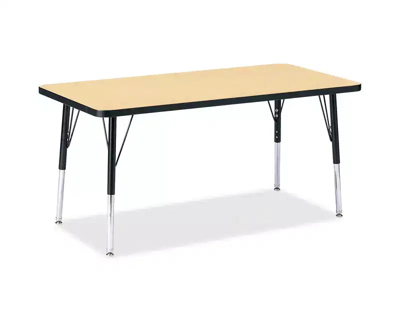 Tavolo rettangolare Jonti-Craft Berries con piano colorato altezza scuola elementare (24 x 48) nero