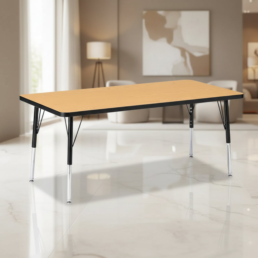 Jonti-Craft Berries Elementary Height Color Top Rectangle Table 30 x 60 in Black