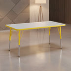 Jonti-Craft Berries Elementary Height Color Edge Rectangle Table (24 x 48) in Yellow