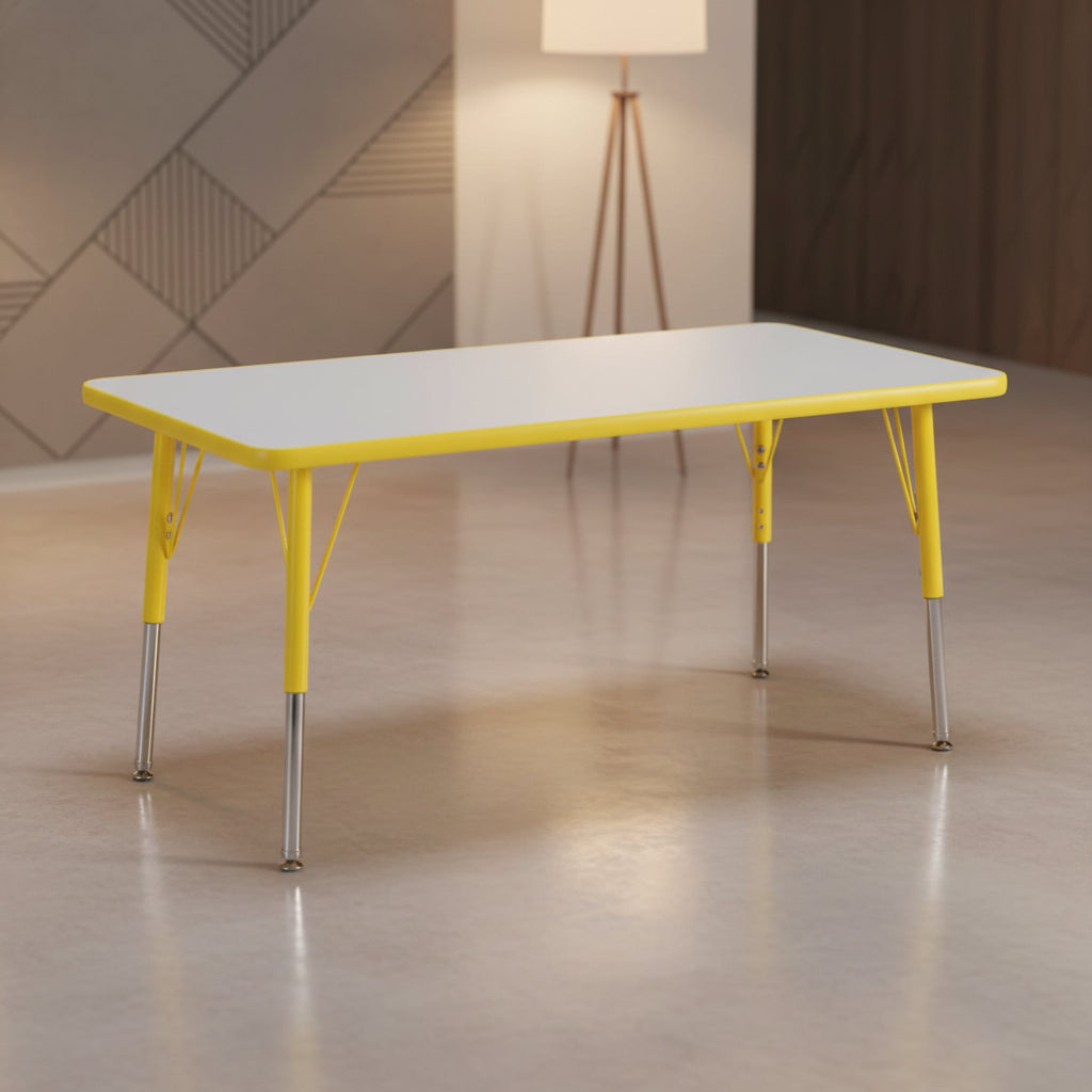 Jonti-Craft Berries Elementary Height Color Edge Rectangle Table (24 x 48) in Yellow