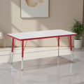 Jonti-Craft Berries Elementary Height Color Edge Rectangle Table (24 x 48) in Red