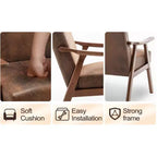Poltroncina con schienale a orecchioni e gambe in legno massello