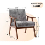 Poltroncina con schienale a orecchioni e gambe in legno massello