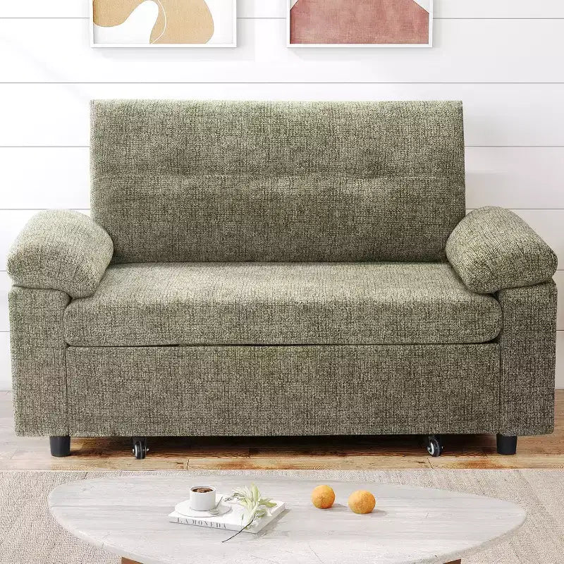 Divano Letto Convertibile 3-in-1 con Ricarica USB e Schienale Regolabile