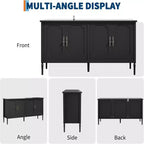 59-Inch-Modernes Sideboard mit 4 Türen und verstellbaren Einlegeböden