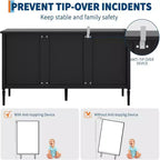 59-Inch-Modernes Sideboard mit 4 Türen und verstellbaren Einlegeböden