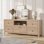 TV-Schrank im Landhausstil für Fernseher bis zu 80 Zoll – 70" Entertainment-Center mit Schubladen und Soundbar-Ablage