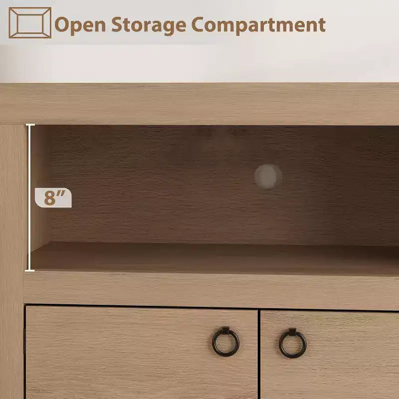 Mobile Porta TV in Stile Rustico per Televisori Fino a 80 Pollici – Mobile TV da 70" con Cassetti Contenitori e Scaffale per Soundbar