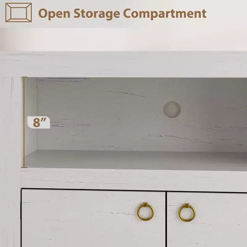 Mobile Porta TV in Stile Rustico per Televisori Fino a 80 Pollici – Mobile TV da 70" con Cassetti Contenitori e Scaffale per Soundbar