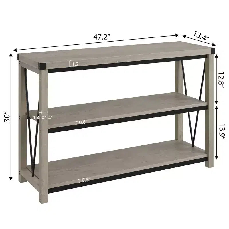 Console con ripiani portaoggetti – Telaio in metallo, piano in MDF