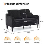 Loveseat-Sofa mit quadratischen Armlehnen, 53.5"