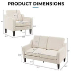 Loveseat-Sofa mit quadratischen Armlehnen, 53.5"