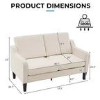 Loveseat-Sofa mit quadratischen Armlehnen, 53.5"