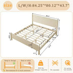 Base letto a piattaforma in legno con testiera – Misura Queen e King