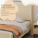 Base letto a piattaforma in legno con testiera – Misura Queen e King
