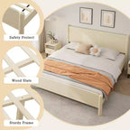 Base letto a piattaforma in legno con testiera – Misura Queen e King
