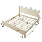 Base letto a piattaforma in legno con testiera – Misura Queen e King