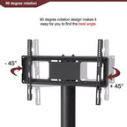 Height & Angle Adjustable TV Stand with Glass Shelves for 32–65 Inch TVs
