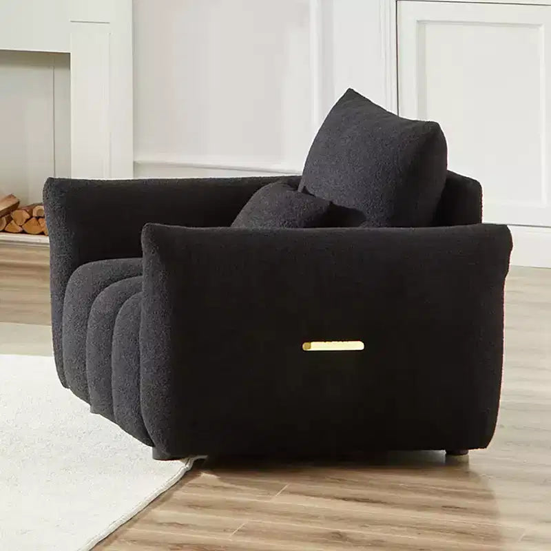 Poltrona lounge in tessuto Teddy – Sedia d'accento imbottita per soggiorno, camera da letto e ufficio