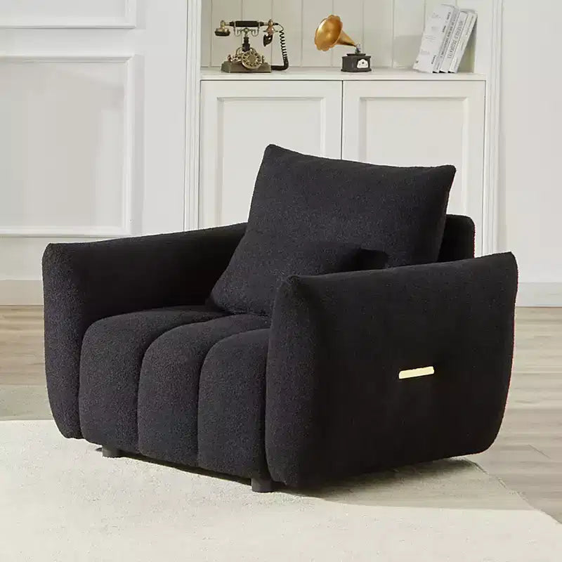 Poltrona lounge in tessuto Teddy – Sedia d'accento imbottita per soggiorno, camera da letto e ufficio