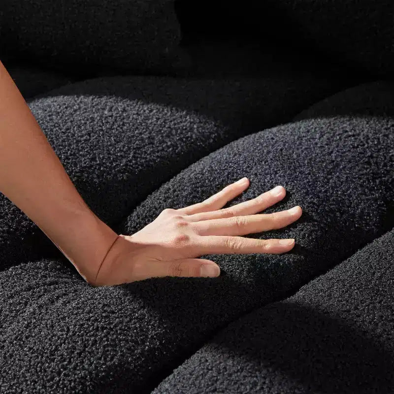 Poltrona lounge in tessuto Teddy – Sedia d'accento imbottita per soggiorno, camera da letto e ufficio