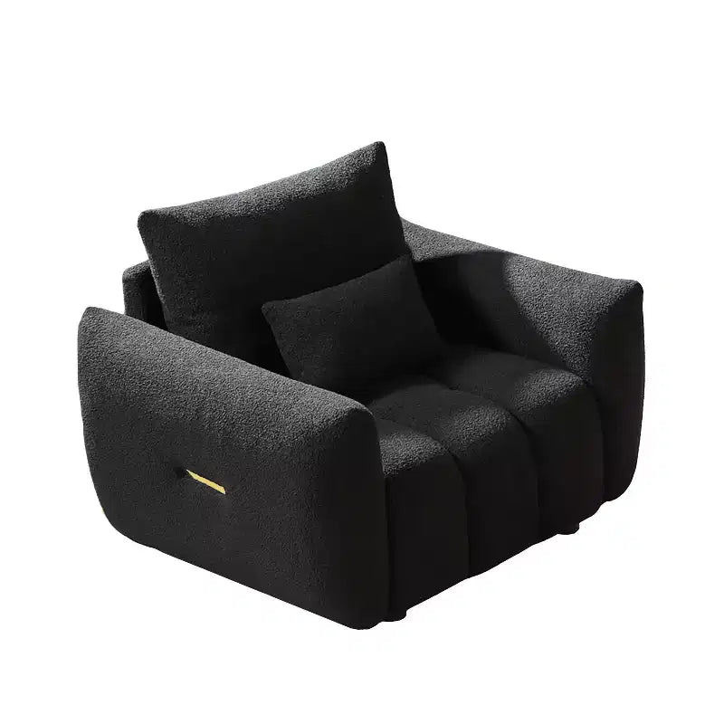 Poltrona lounge in tessuto Teddy – Sedia d'accento imbottita per soggiorno, camera da letto e ufficio