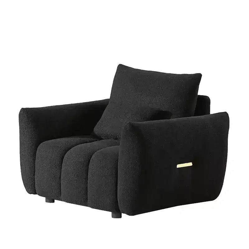 Poltrona lounge in tessuto Teddy – Sedia d'accento imbottita per soggiorno, camera da letto e ufficio
