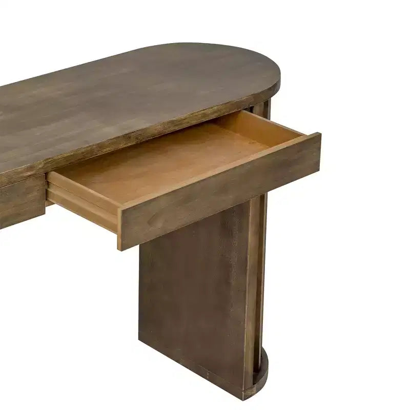 Consolle con bordo ovale da 150 cm e gambe a ventaglio