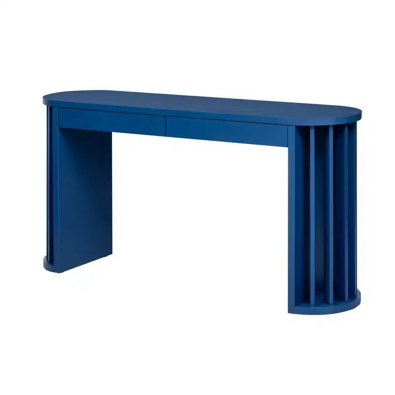 Consolle con bordo ovale da 150 cm e gambe a ventaglio