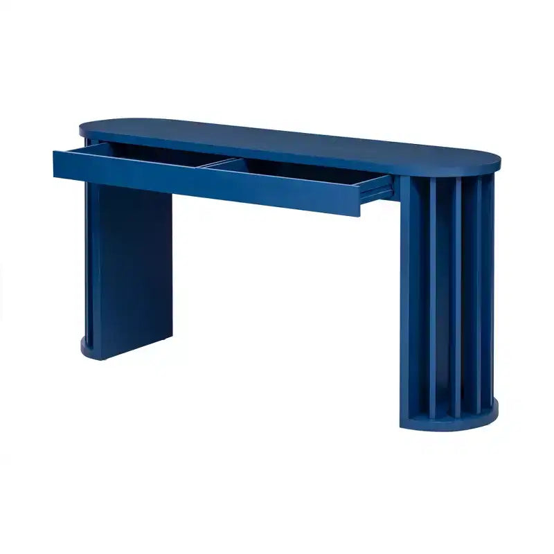 Consolle con bordo ovale da 150 cm e gambe a ventaglio
