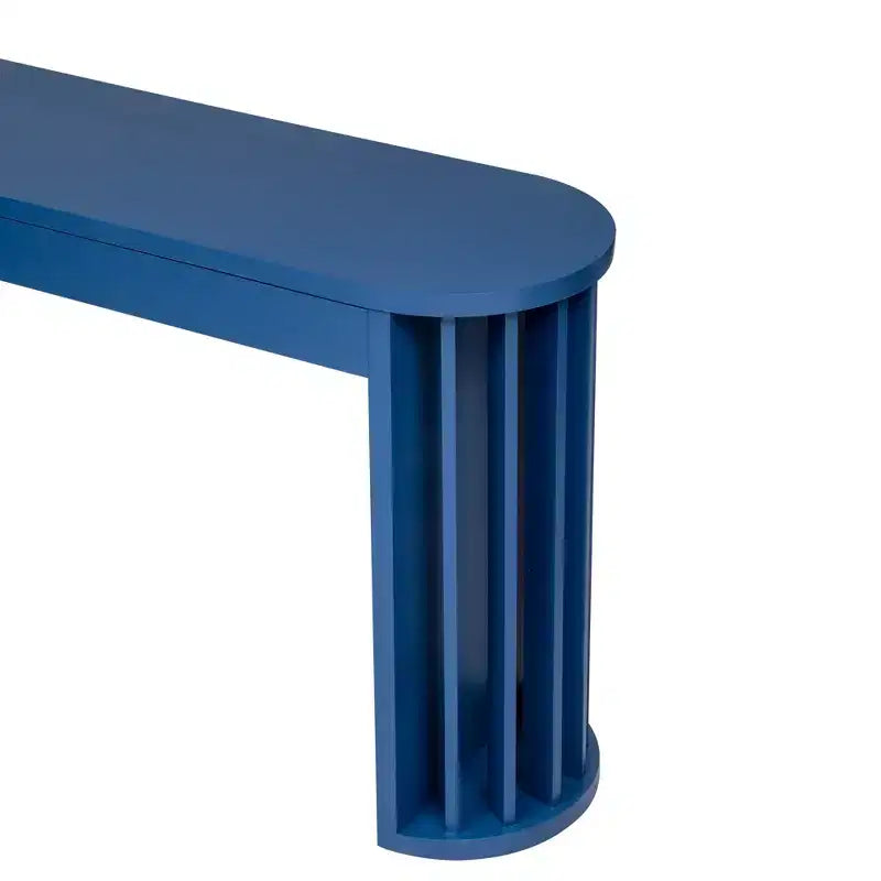 Consolle con bordo ovale da 150 cm e gambe a ventaglio