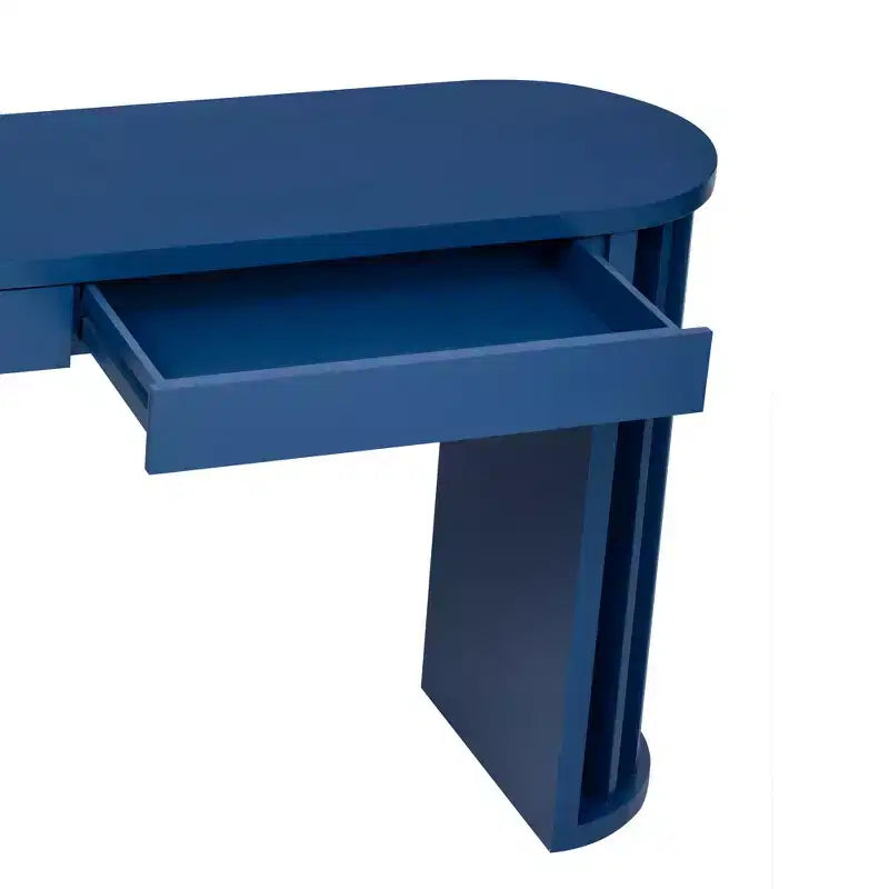 Consolle con bordo ovale da 150 cm e gambe a ventaglio