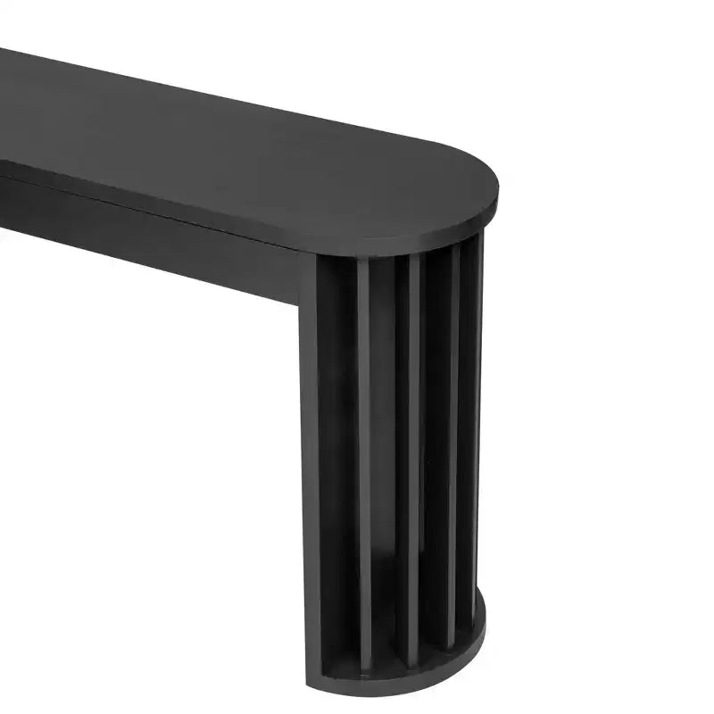 Consolle con bordo ovale da 150 cm e gambe a ventaglio