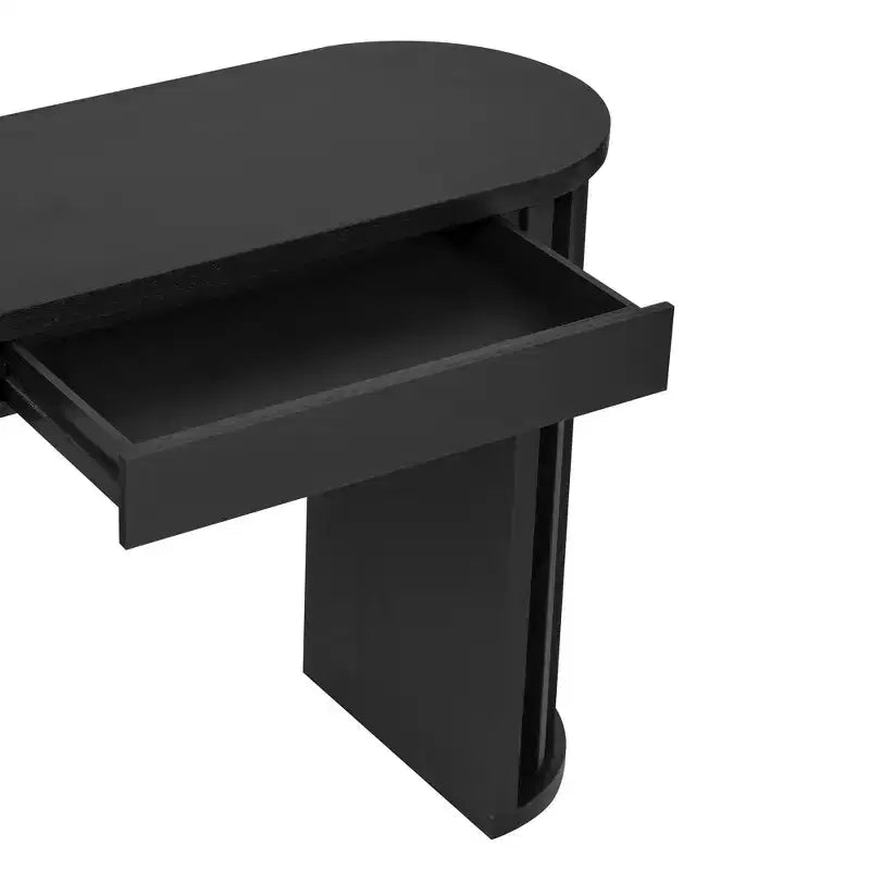 Consolle con bordo ovale da 150 cm e gambe a ventaglio