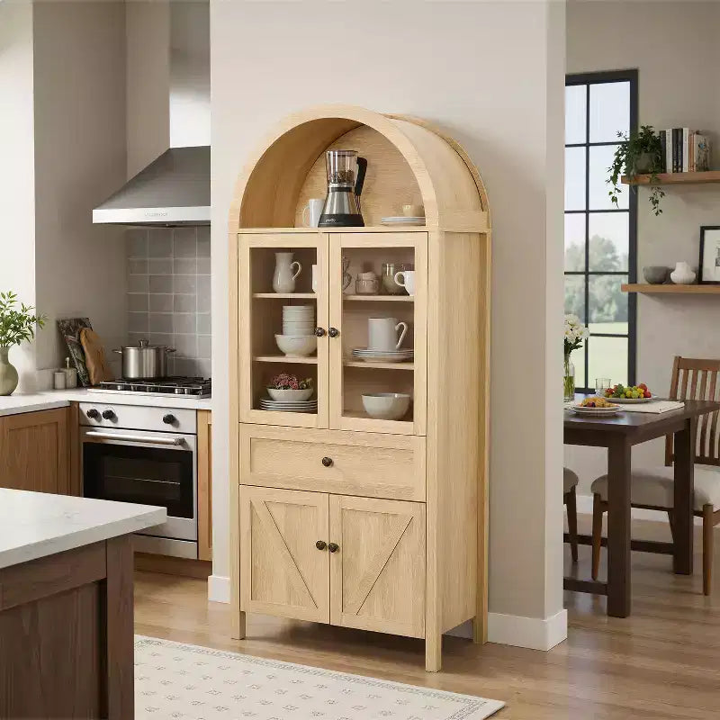 Dispensa Alta da Cucina con Cassetto e 4 Ante