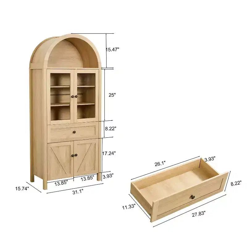 Dispensa Alta da Cucina con Cassetto e 4 Ante