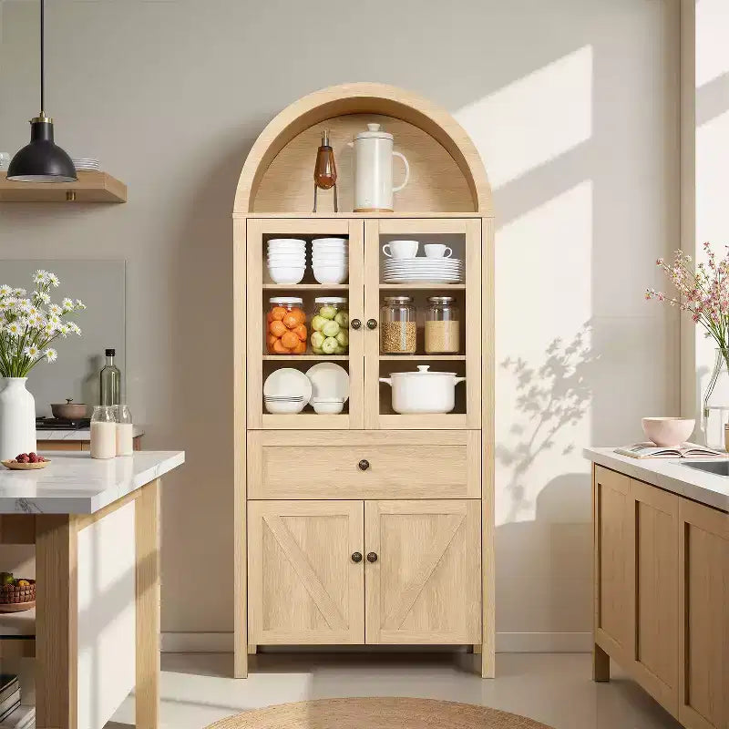 Dispensa Alta da Cucina con Cassetto e 4 Ante