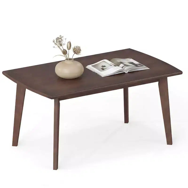 Tavolino da Caffè in Legno Massello con Gambe Affusolate – Stile Mid-Century Moderno