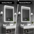 Armadietto da bagno in alluminio da 24 in. L x 36 in. H con specchio, luminosità regolabile, antiappannamento