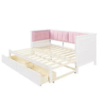 Divano letto espandibile da Twin XL a King con 2 cassetti portaoggetti e schienale imbottito