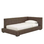 Letto imbottito con testiera trapuntata